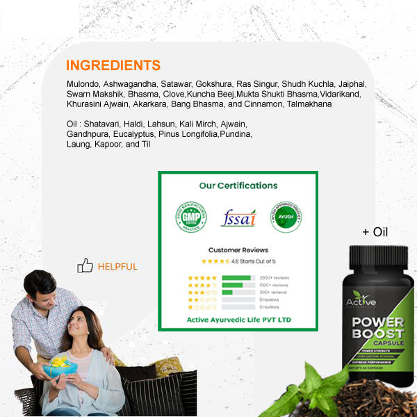 Power Booster Capsule Ayurvedic For Men, & Oil | Ayurvedic Medicine Stamina Booster